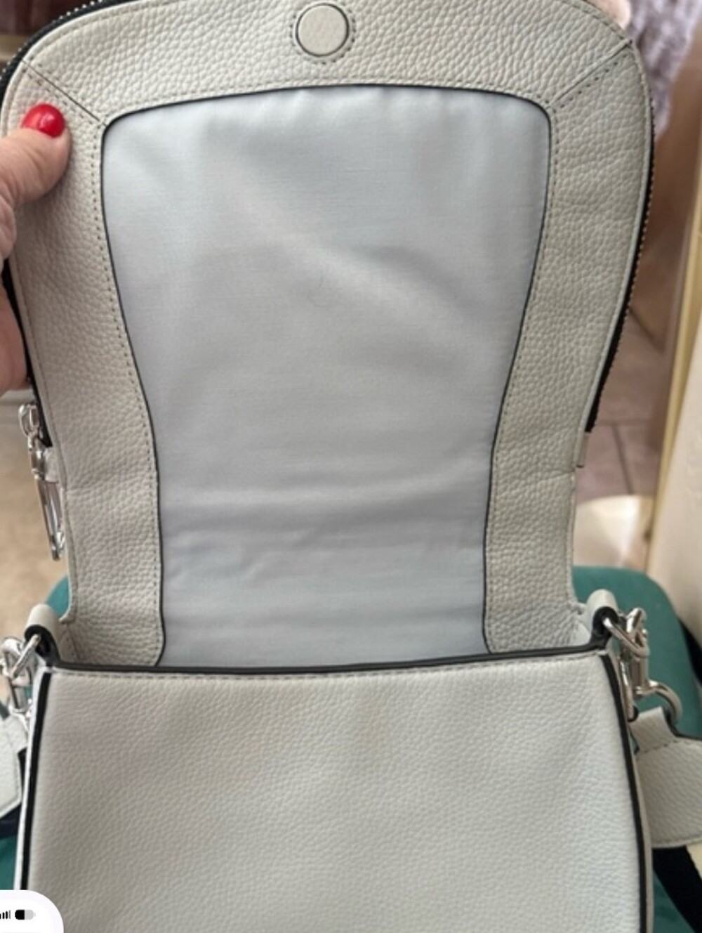 Marc Jacobs White Pebbled Leather Crossbody with Front Zip - Picture 3 of 5